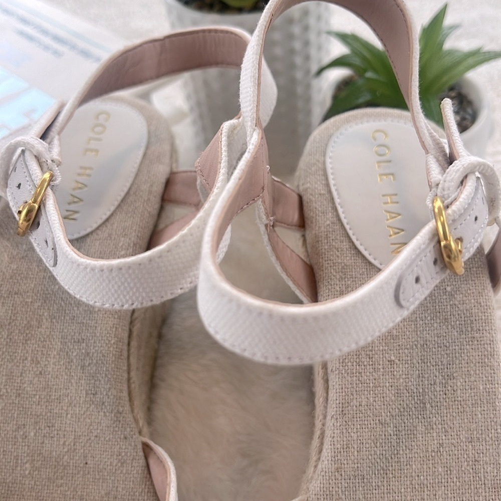 Cole Haan Cloudfeel Espadrille Wedge Sandal perfect neutral sandal spring NEW - Picture 8 of 12